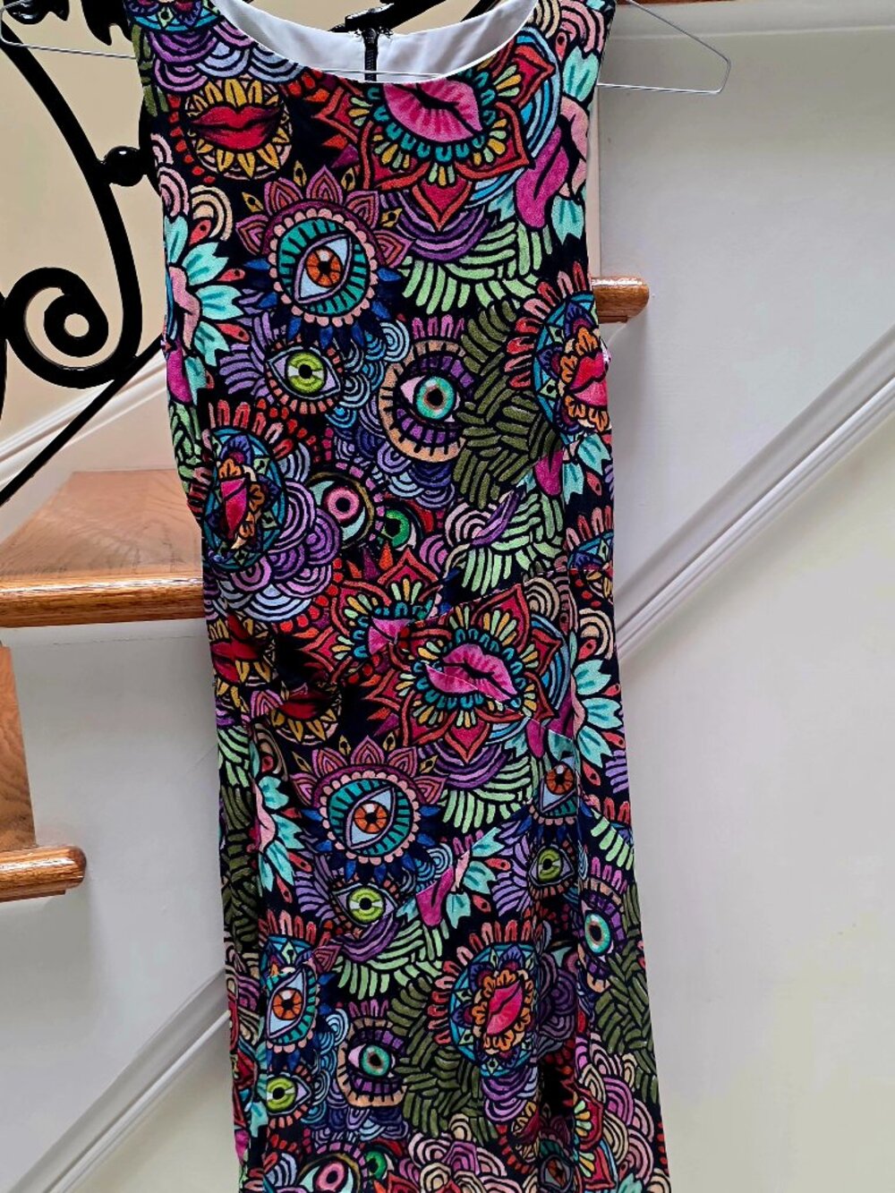 Nicole Miller Sample Dress Asymmetrical Hem | Rare Production Sample | Colorful - Picture 4 of 7